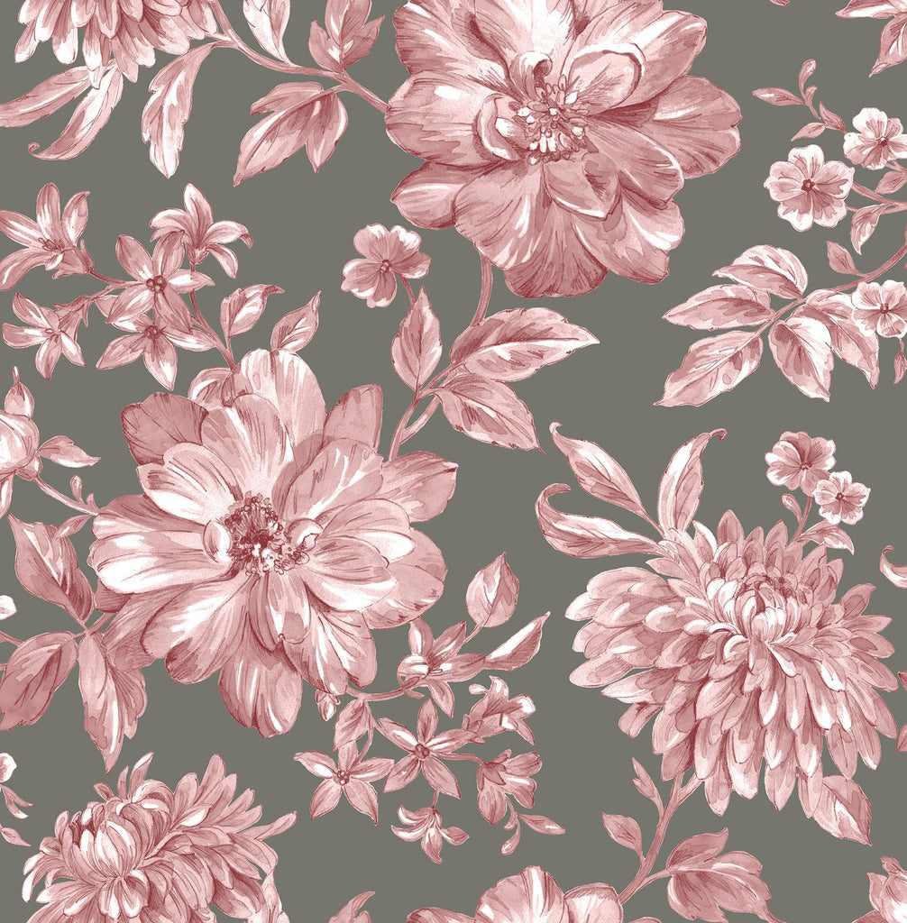 Brewster Home Fashions Gabriela Rasberry Floral Wallpaper