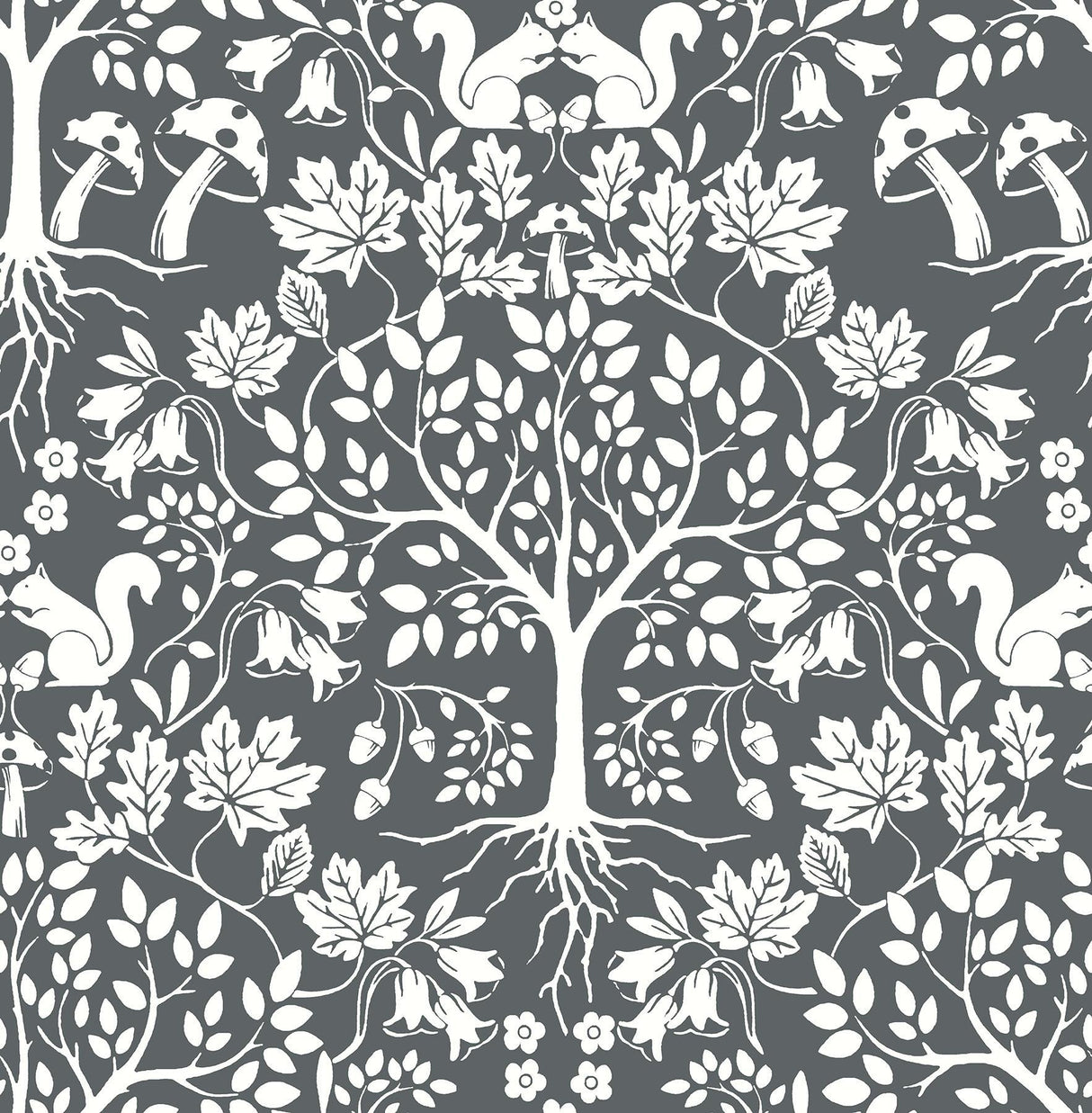 A-Street Prints Leo Grey Tree Wallpaper
