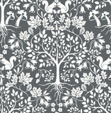 A-Street Prints Leo Grey Tree Wallpaper