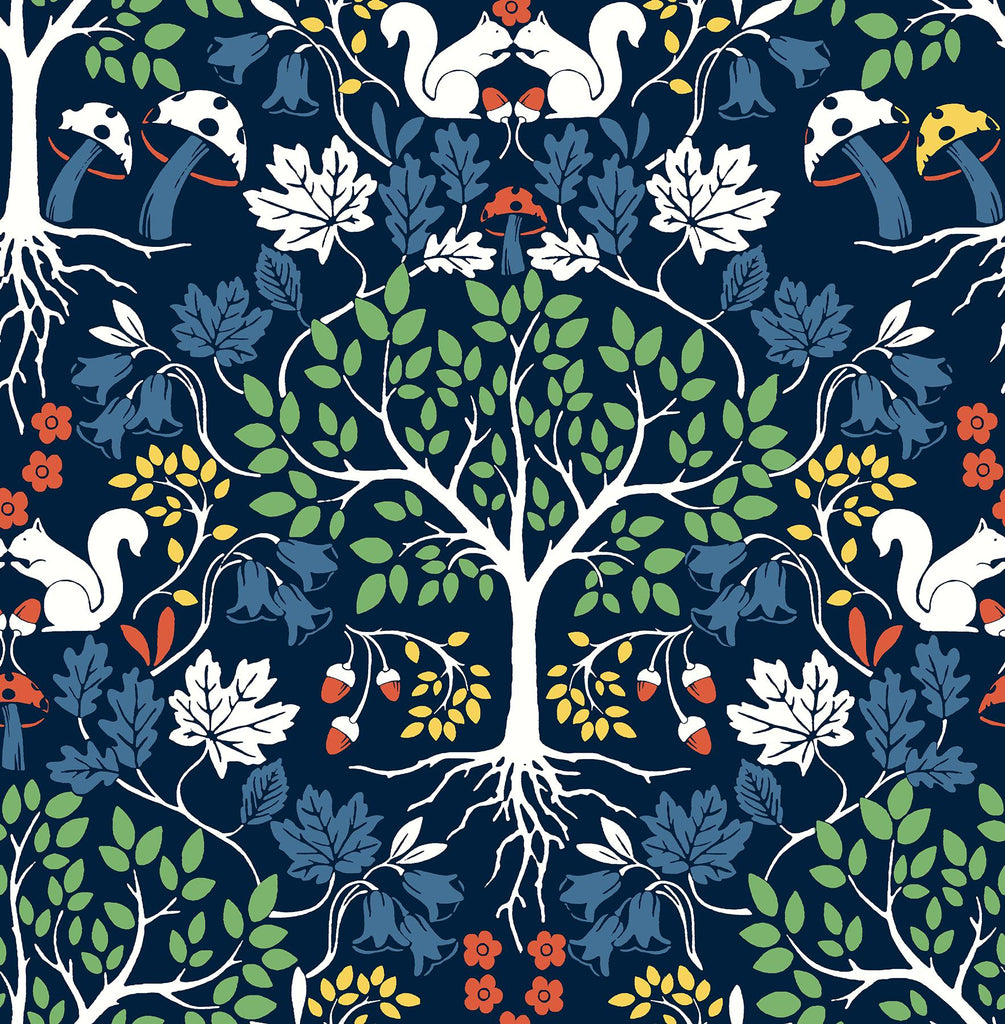 A-Street Prints Leo Tree Blueberry Wallpaper
