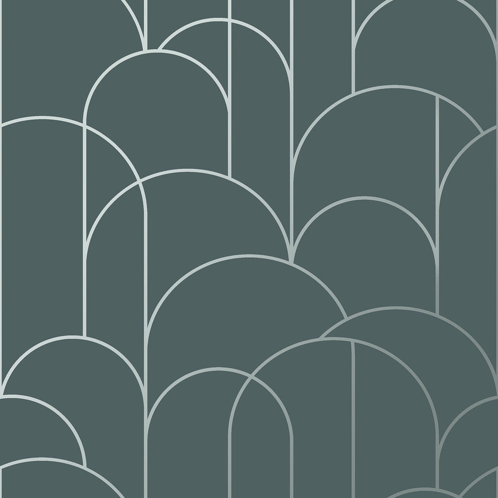 Brewster Home Fashions Arch Geometric Slate Wallpaper