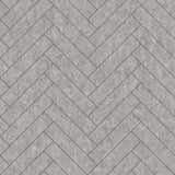 Brewster Home Fashions Raw Tiles Light Grey Herringbone Concrete Wallpaper