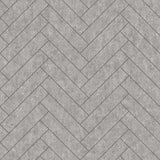 Brewster Home Fashions Raw Tiles Herringbone Concrete Light Grey Wallpaper