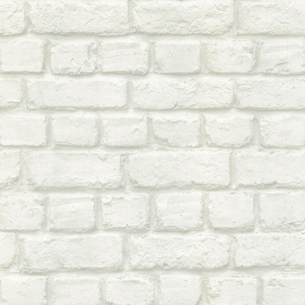 Brewster Home Fashions Chugach White Whitewashed Brick Wallpaper