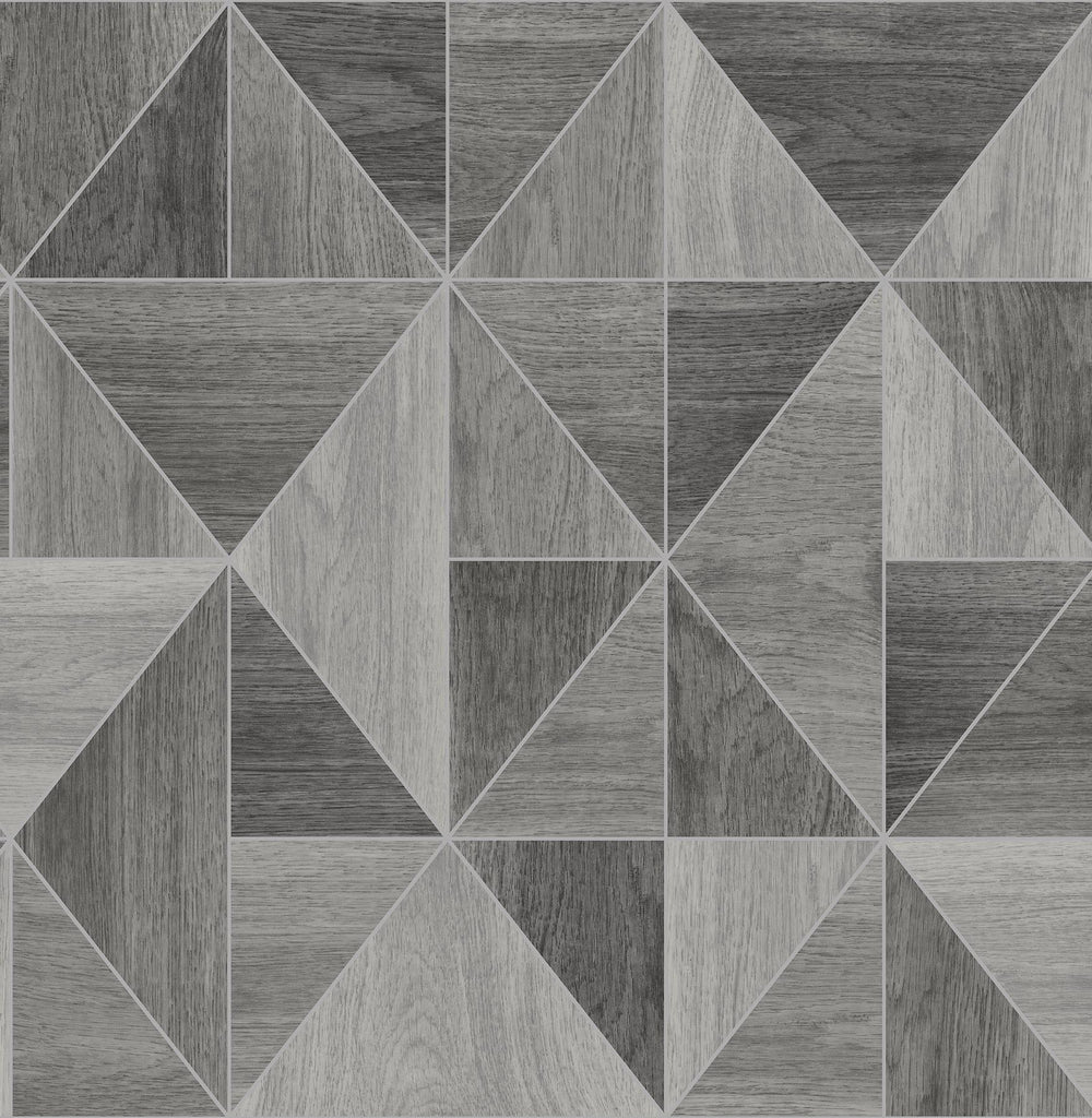 Brewster Home Fashions Corin Grey Wood Geometric Wallpaper