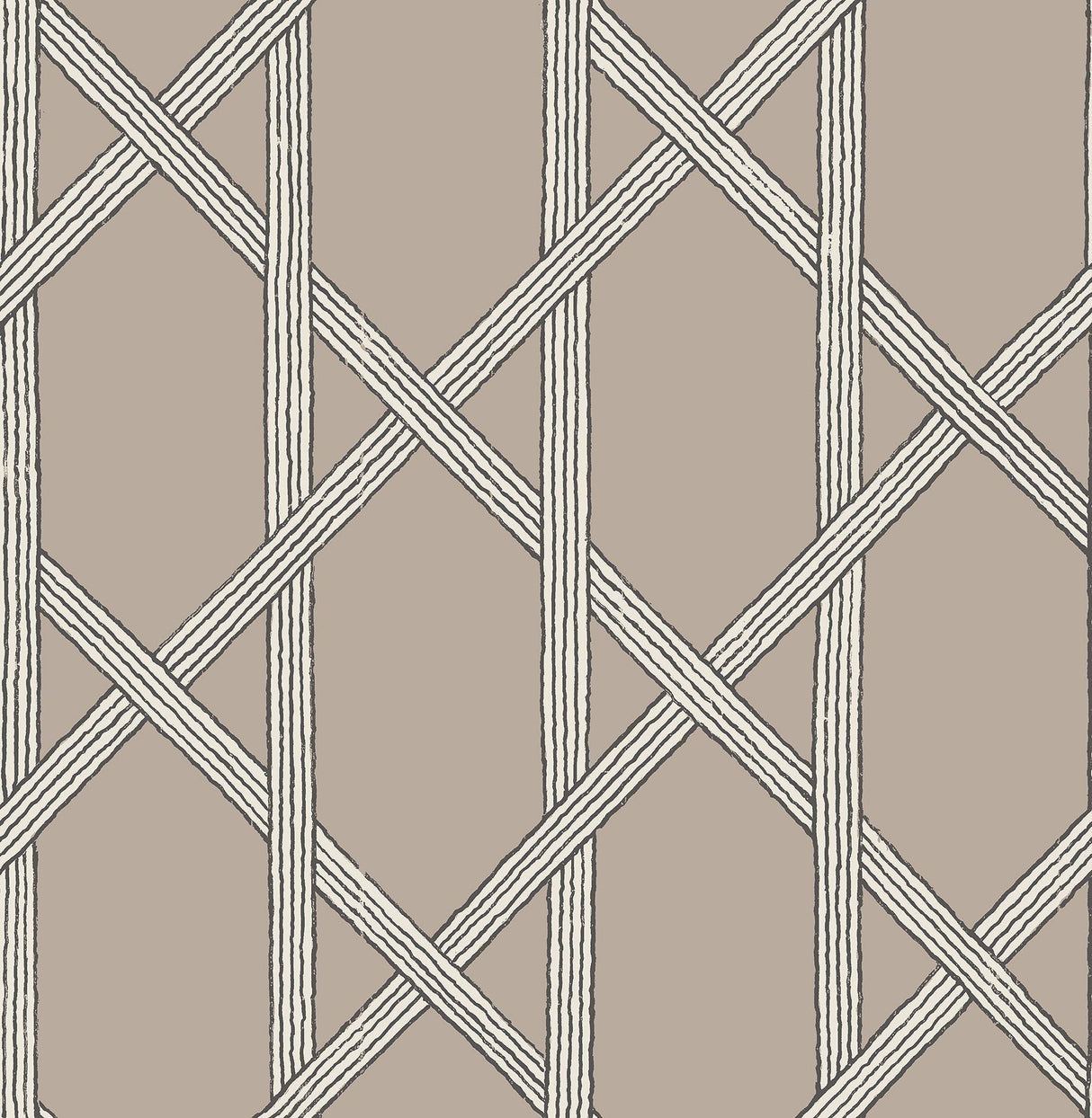 Brewster Home Fashions Mandara Taupe Trellis Wallpaper