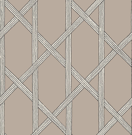 Brewster Home Fashions Mandara Taupe Trellis Wallpaper
