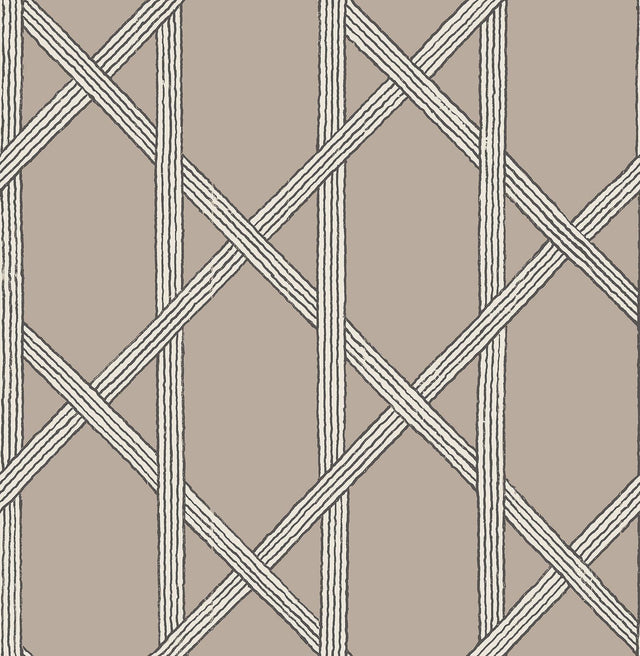 Brewster Home Fashions Mandara Taupe Trellis Wallpaper