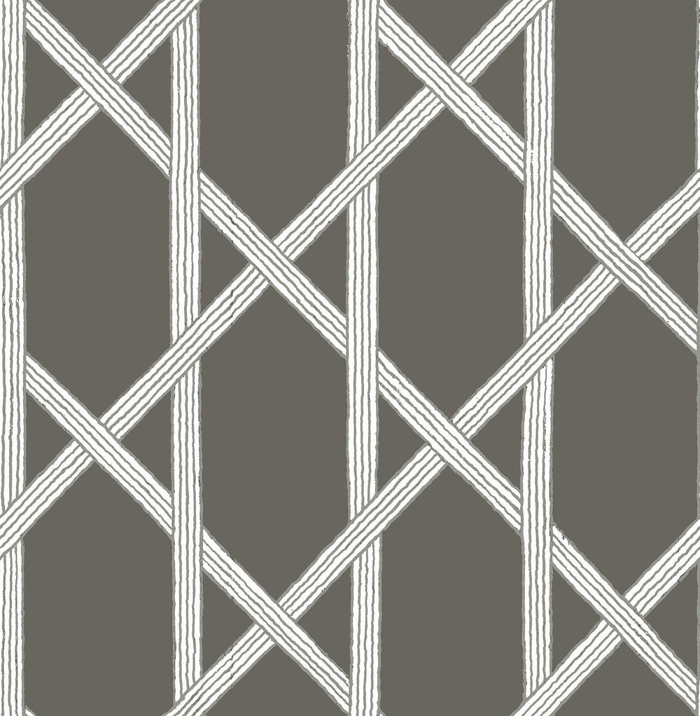Brewster Home Fashions Mandara Charcoal Trellis Wallpaper