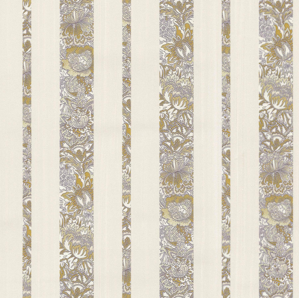 Brewster Home Fashions Certosa Lavender Floral Stripe Wallpaper