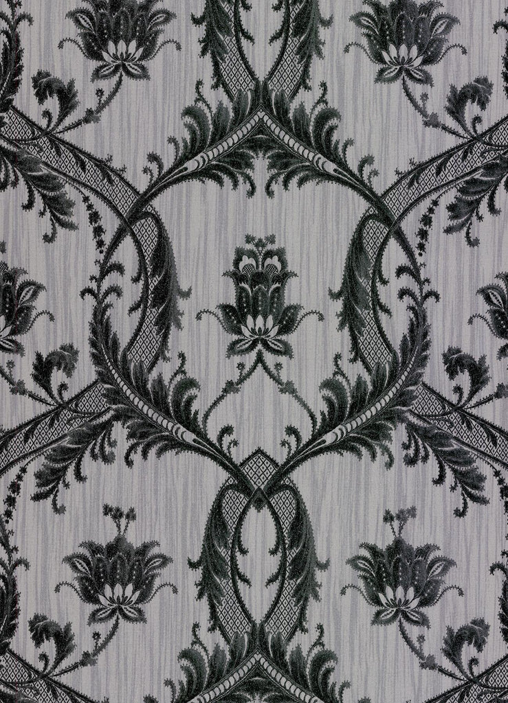 Brewster Home Fashions Vignole Damask Grey Wallpaper