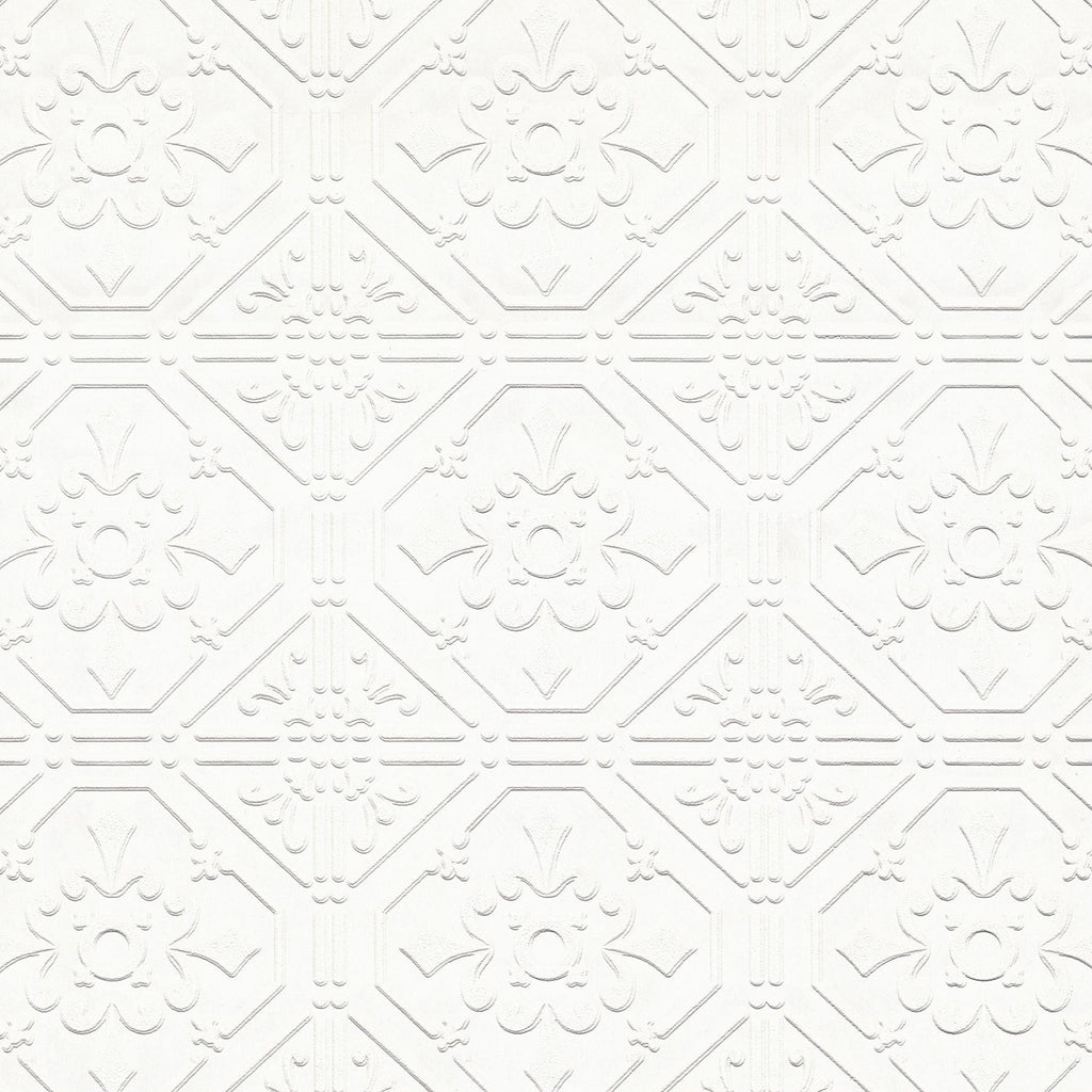 Brewster Home Fashions Brooklyn White Tin Paintable Wallpaper