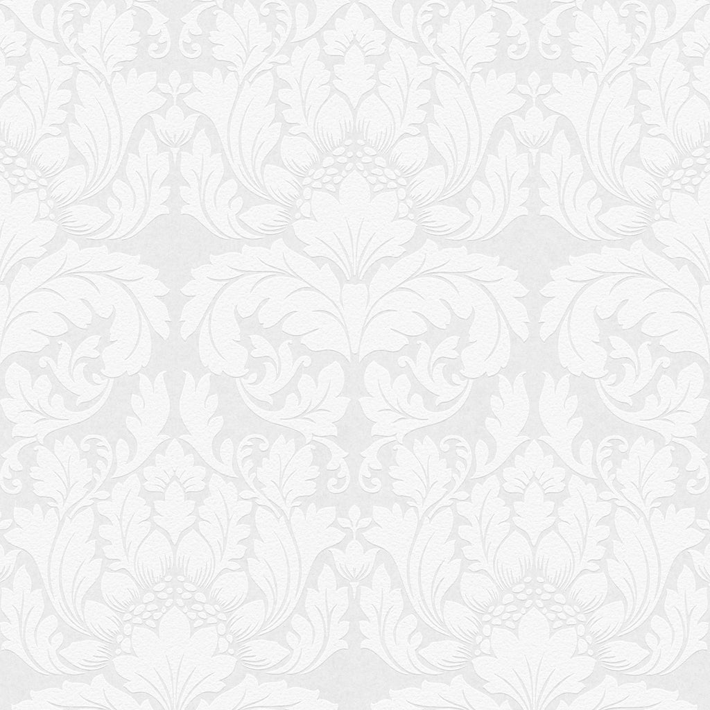 Brewster Home Fashions Jan White Damask Paintable Wallpaper