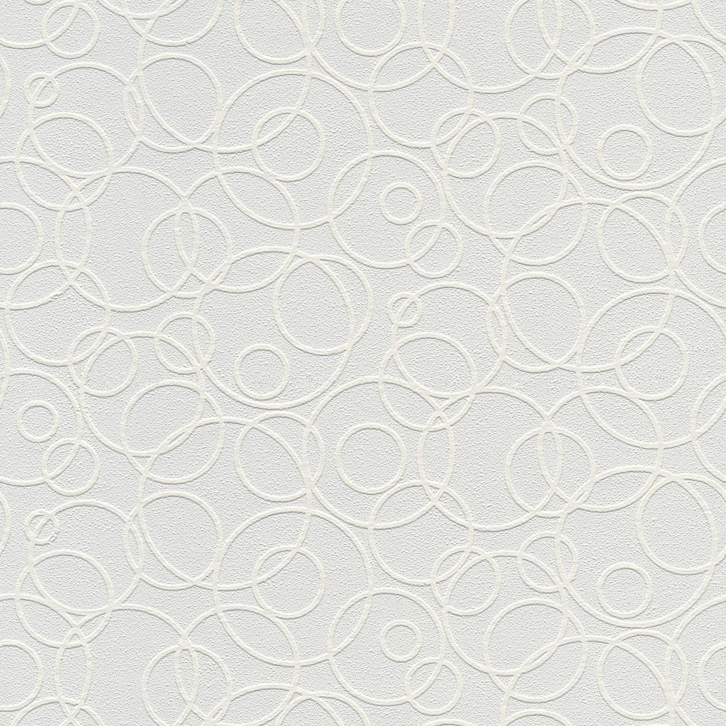 Brewster Home Fashions Artemisia White Circles Paintable Wallpaper