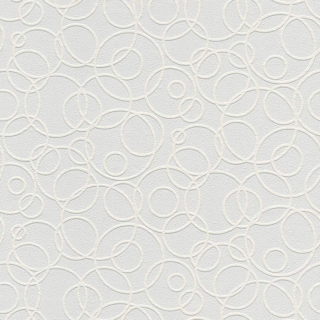 Brewster Home Fashions Artemisia Circles Paintable White Wallpaper