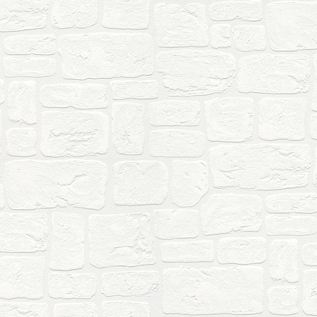 Brewster Home Fashions Gaffrey White Stone Paintable Wallpaper