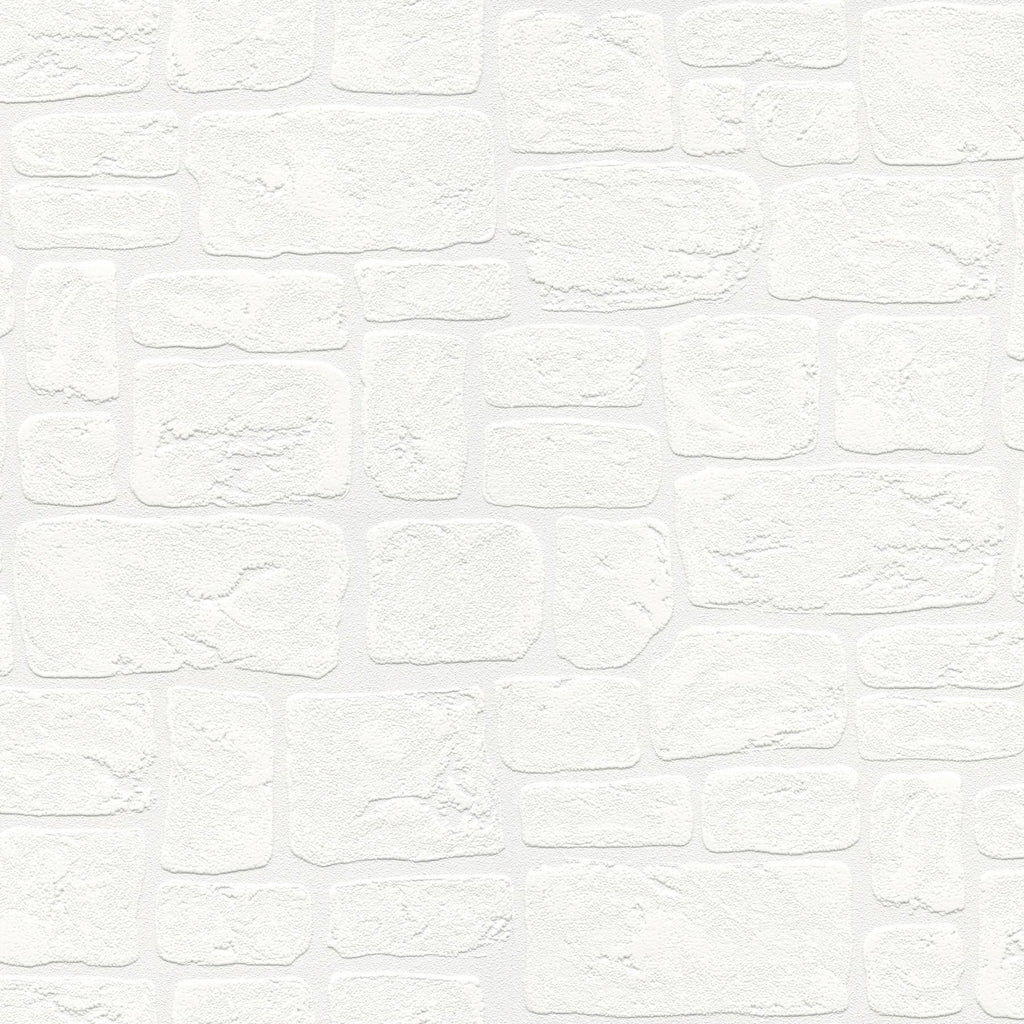 Brewster Home Fashions Gaffrey White Stone Paintable Wallpaper