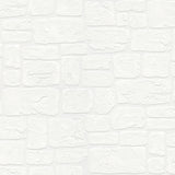 Brewster Home Fashions Gaffrey Stone Paintable White Wallpaper