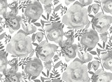 Brewster Home Fashions Blooming Floral Dove Grey Wall Mural