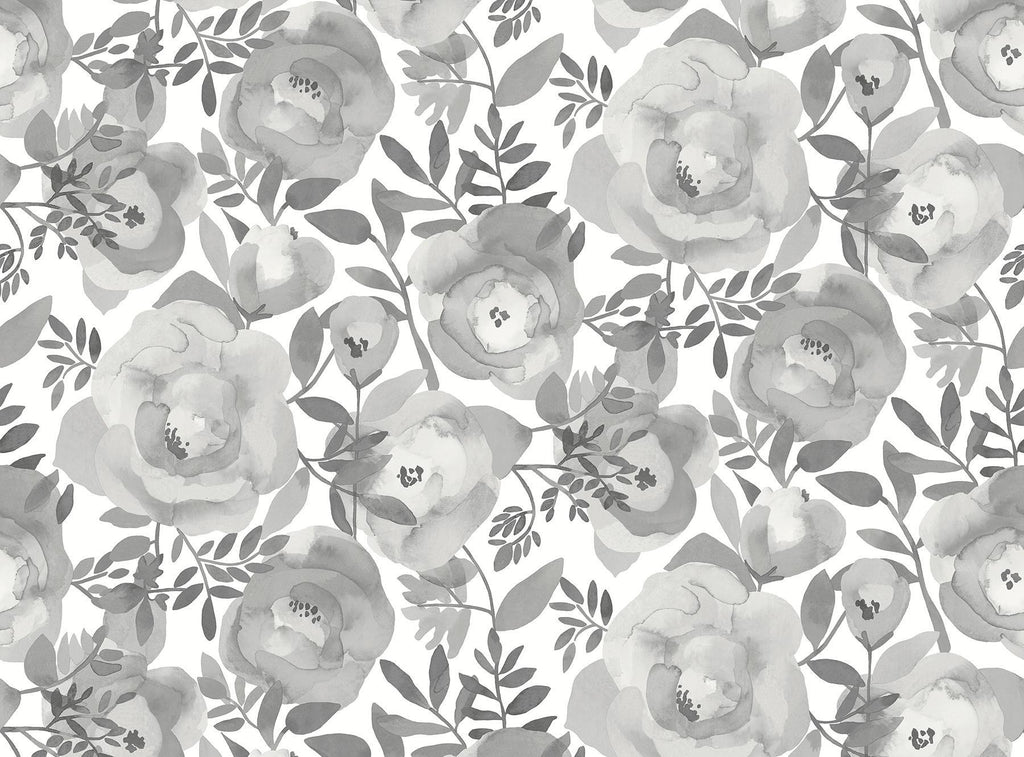 Brewster Home Fashions Blooming Floral Dove Grey Wall Mural