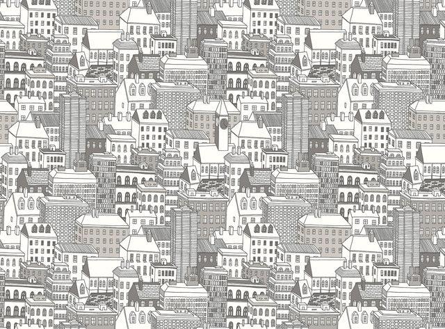 Brewster Home Fashions City Views Dove Grey Wall Mural