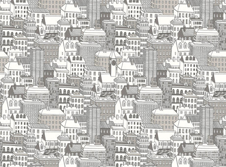 Brewster Home Fashions City Views Dove Grey Wall Mural Greys Wallpaper