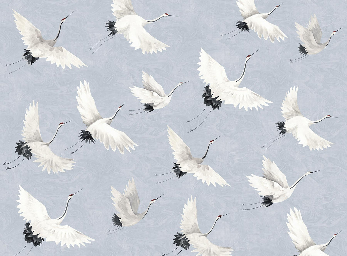 Brewster Home Fashions Crane You Later Ocean Blue Wall Mural Blues Wallpaper