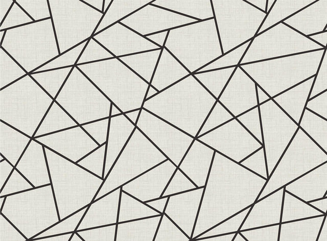 Brewster Home Fashions Modern Lines Black on Dove Grey Wall Mural