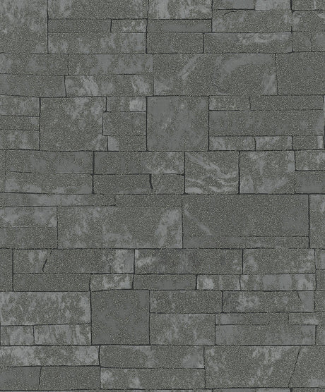 Brewster Home Fashions Hernando Stones Charcoal Wallpaper