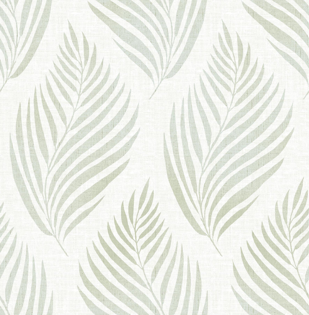 Brewster Home Fashions Patrice Linen Leaf Green Wallpaper