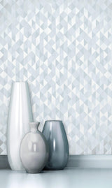 Brewster Home Fashions Ethan Silver Triangle Wallpaper