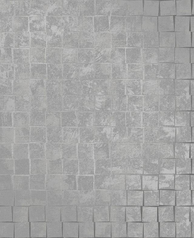 Brewster Home Fashions Dagmar Silver Medium Squares Wallpaper