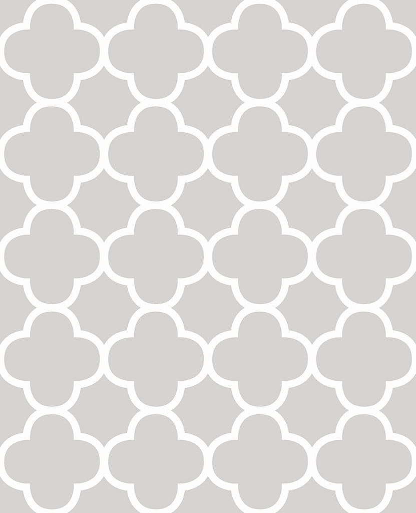 Brewster Home Fashions Origin Grey Quatrefoil Wallpaper
