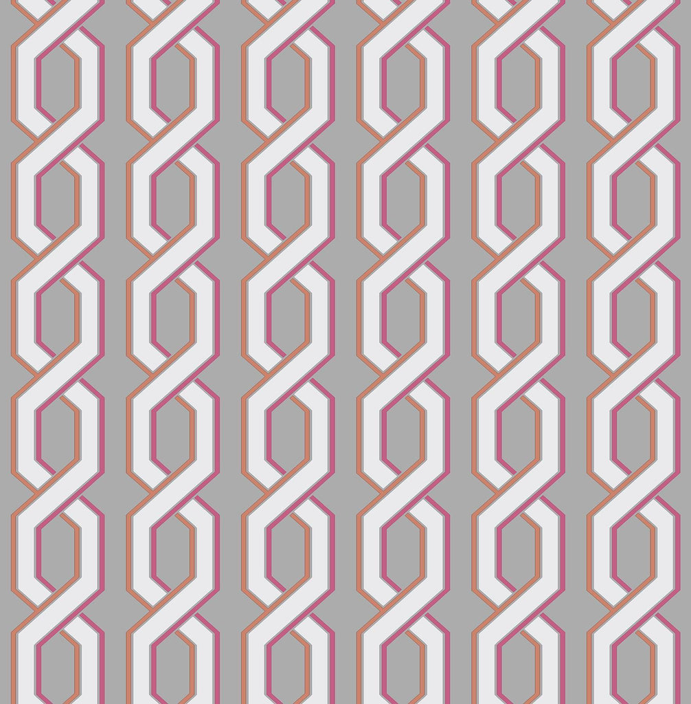 Brewster Home Fashions Twist Pink Geometric Wallpaper