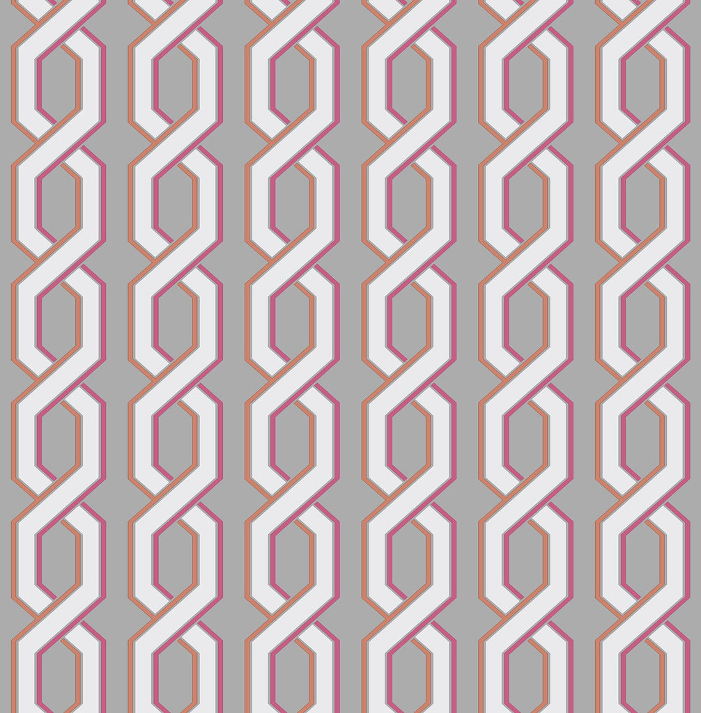 Brewster Home Fashions Twist Geometric Pink Wallpaper