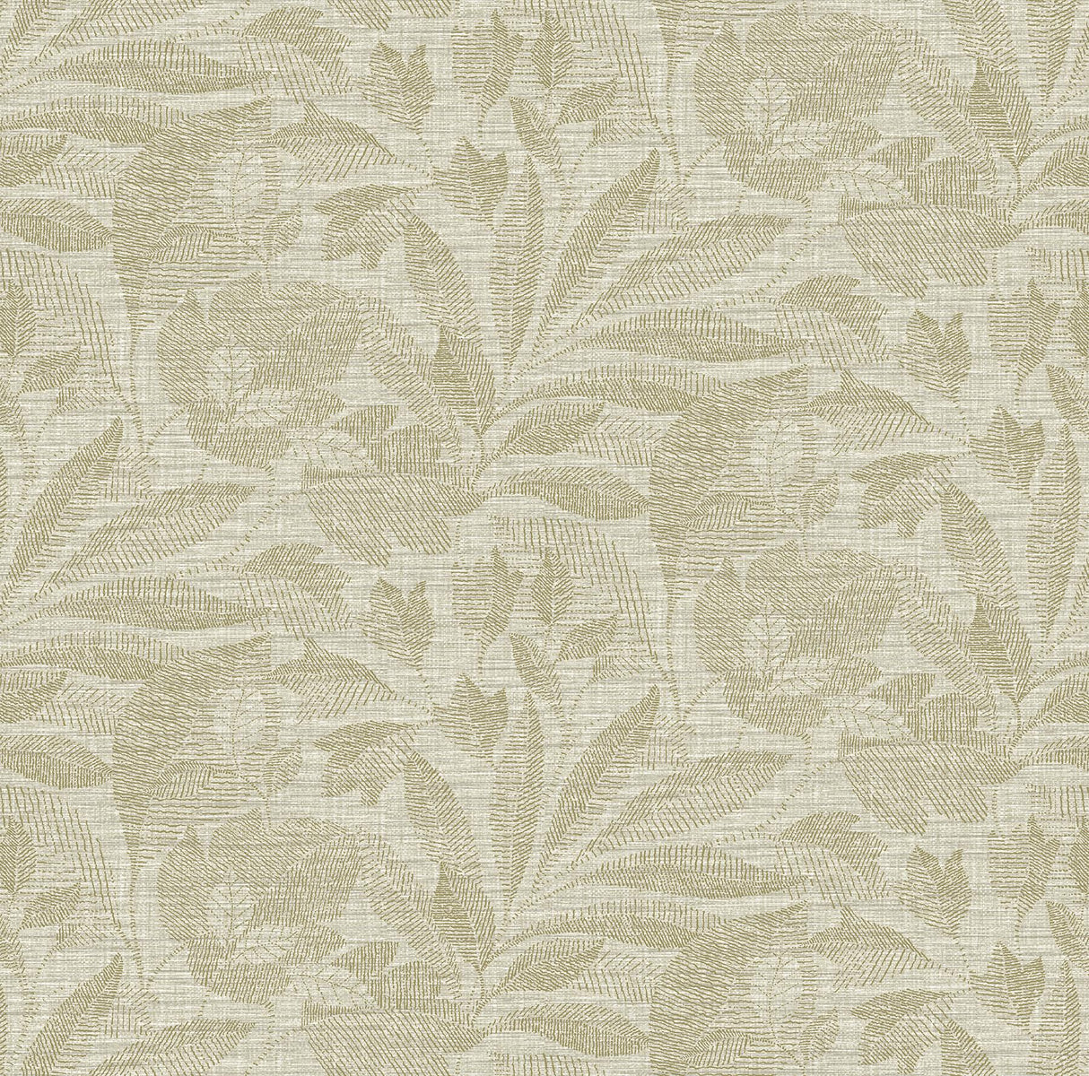 A-Street Prints Lei Leaf Gold Wallpaper