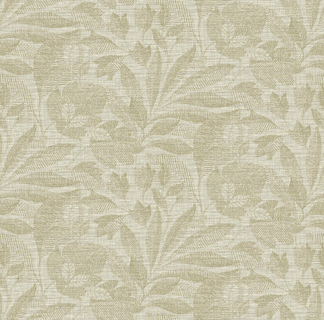 A-Street Prints Lei Leaf Gold Wallpaper