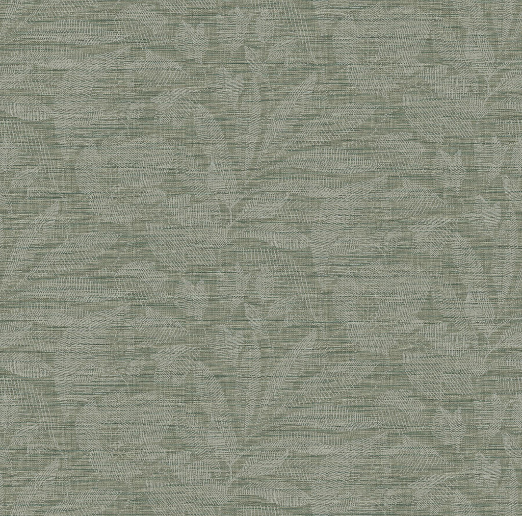 A-Street Prints Lei Jade Leaf Wallpaper