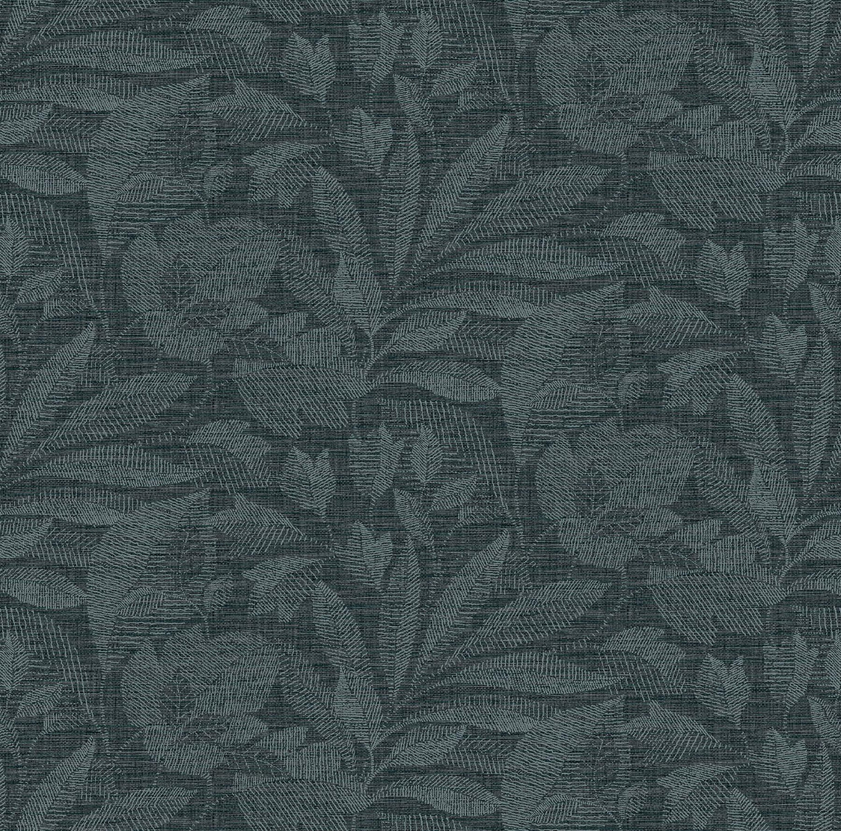 A-Street Prints Lei Leaf Navy Wallpaper