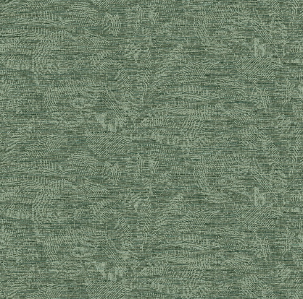 A-Street Prints Lei Green Leaf Wallpaper