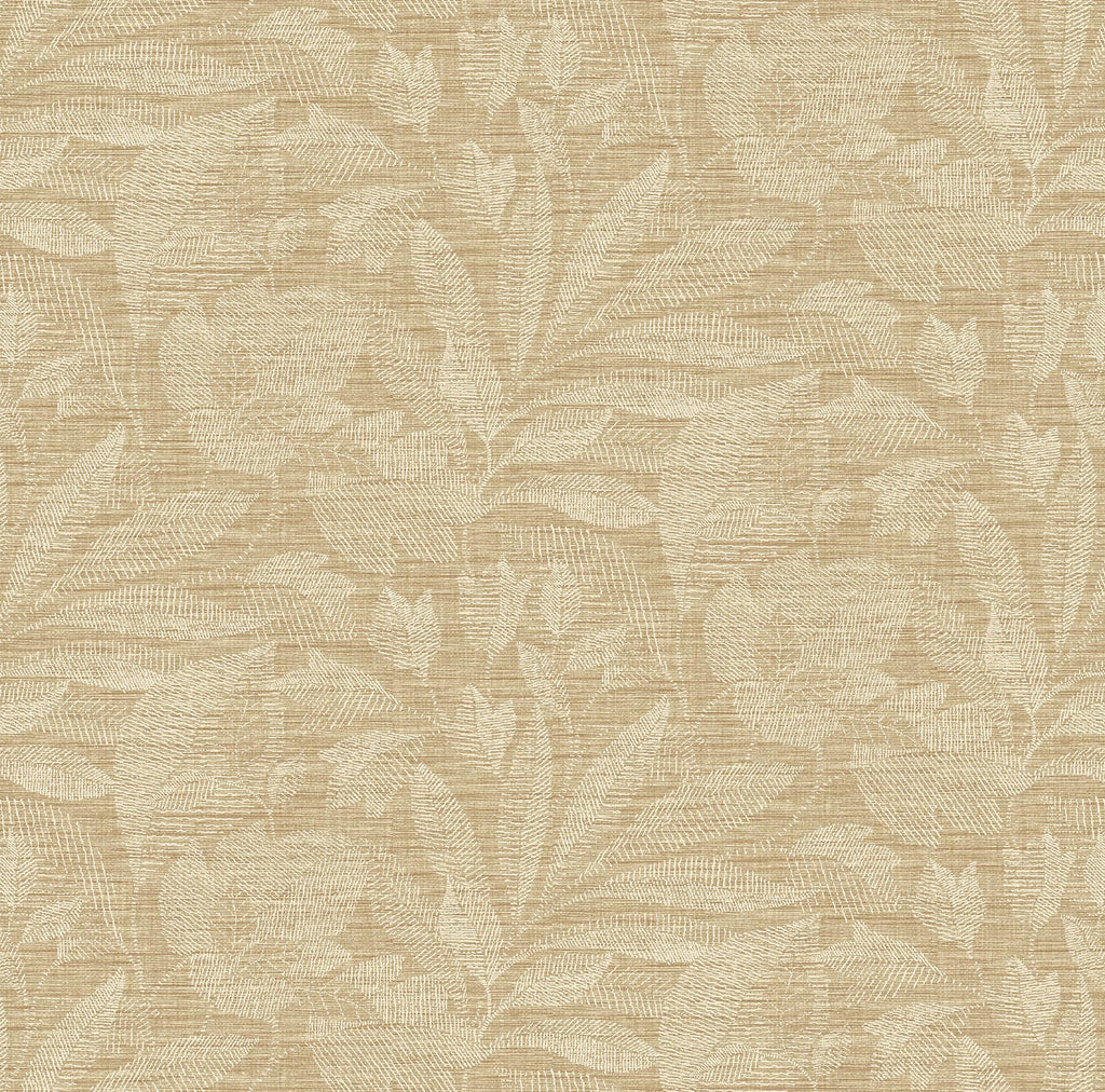 A-Street Prints Lei Leaf Wheat Wallpaper