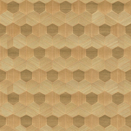 A-Street Prints Linzhi Copper Sisal Grasscloth Inlay Wallpaper