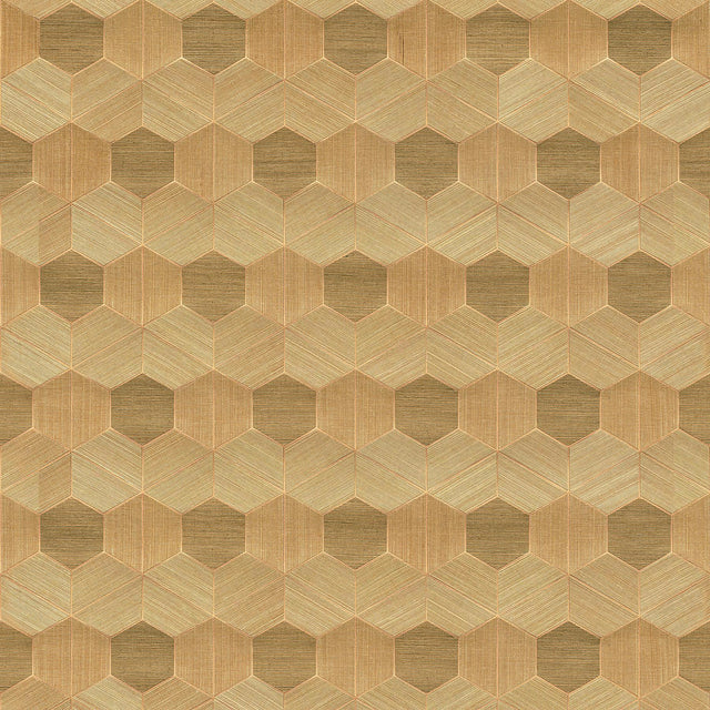 A-Street Prints Linzhi Copper Sisal Grasscloth Inlay Wallpaper