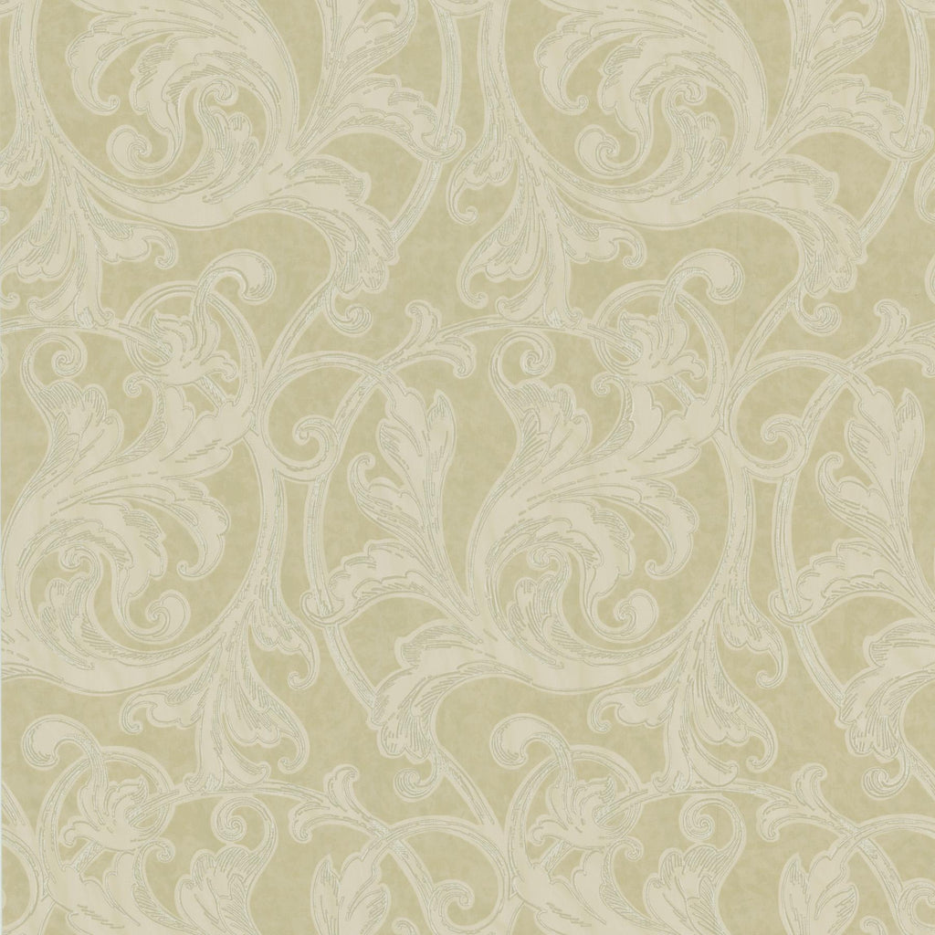 Brewster Home Fashions Acanthus Leaf Scroll Yellow Wallpaper