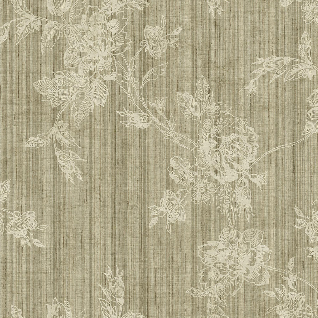 Brewster Home Fashions Linen Tonal Rose Trail Wallpaper