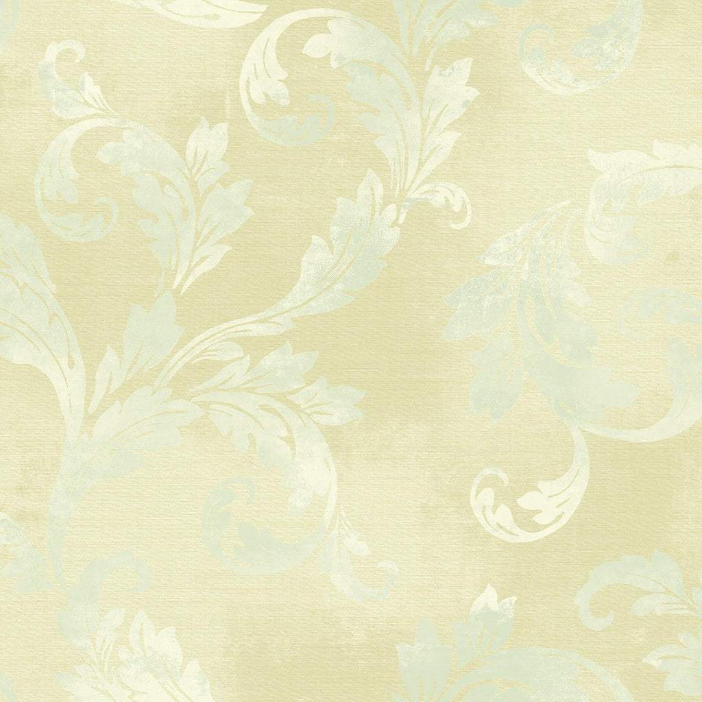Brewster Home Fashions Beige Clean Acanthus Leaf Scroll Wallpaper