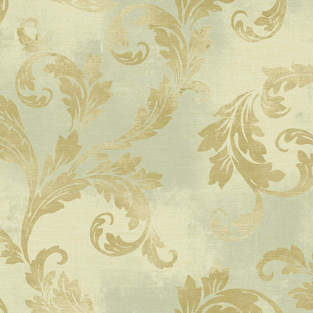 Brewster Home Fashions Bronze Clean Acanthus Leaf Scroll Wallpaper