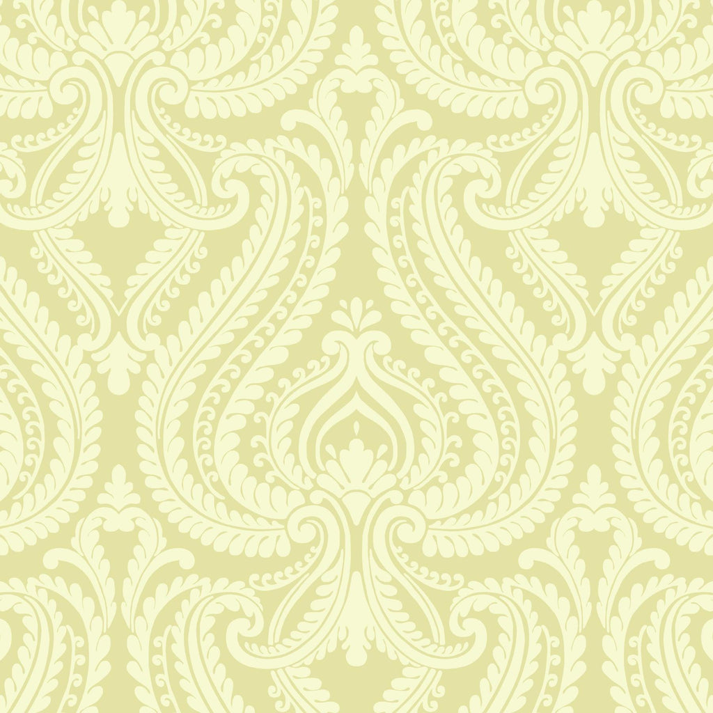 Brewster Home Fashions Imperial Green Modern Damask Wallpaper