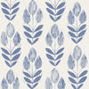 Brewster Home Fashions Scandinavian Blue Block Print Tulip Wallpaper