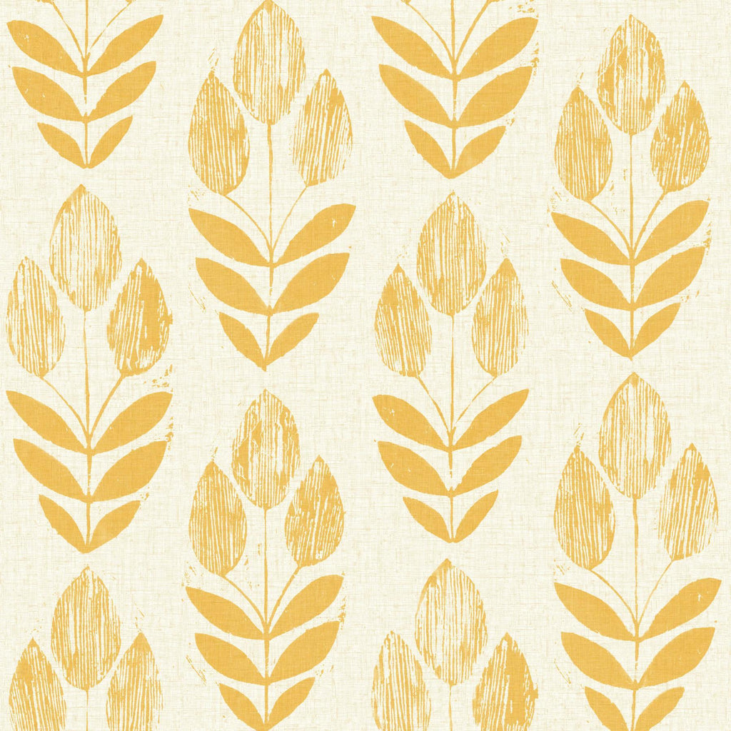 Brewster Home Fashions Scandinavian Yellow Block Print Tulip Wallpaper